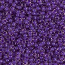 Miyuki rocailles Perlen 11/0 - Semi frosted dark lilac lined light amethyst 11-1932